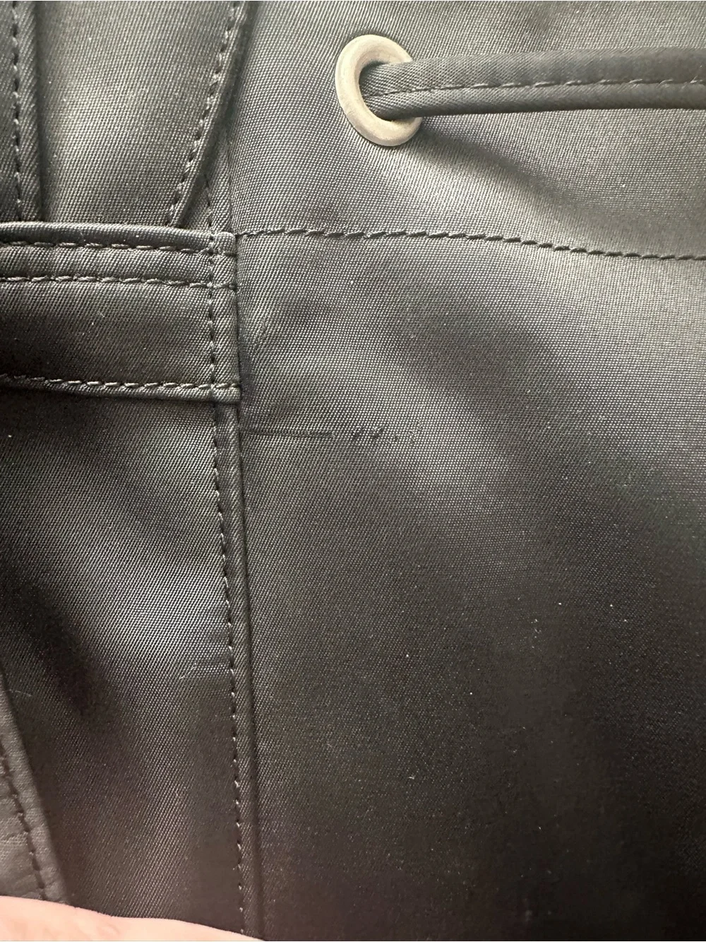 Kenneth Cole Reaction Black Nylon Drawstring Flap Backpack